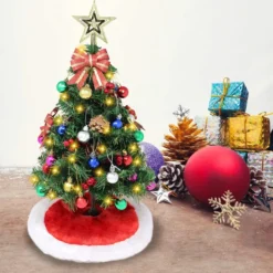 Pre Lit Table Top Christmas Tree Decoration 24in -Holiday Decor Store Prelit Tabletop Christmas Tree with Tree Skirt 24in 3 result 600x600 1