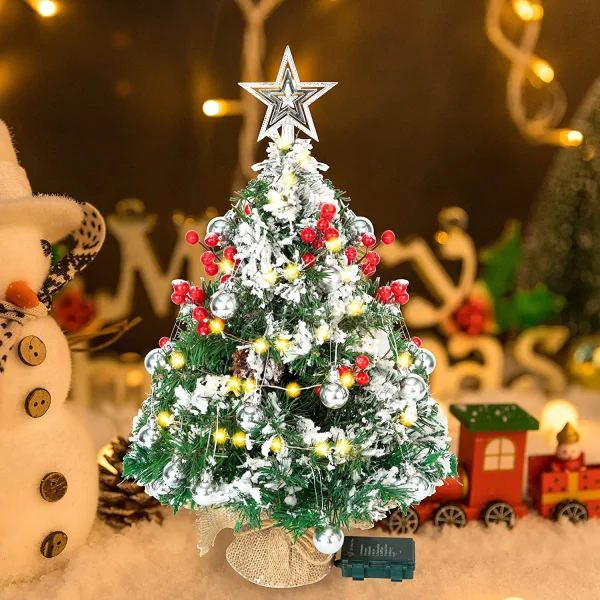 50 LED Prelit Tabletop Christmas Tree With String Lights 24in 1 50 LED Prelit Tabletop Christmas Tree With String Lights 24in