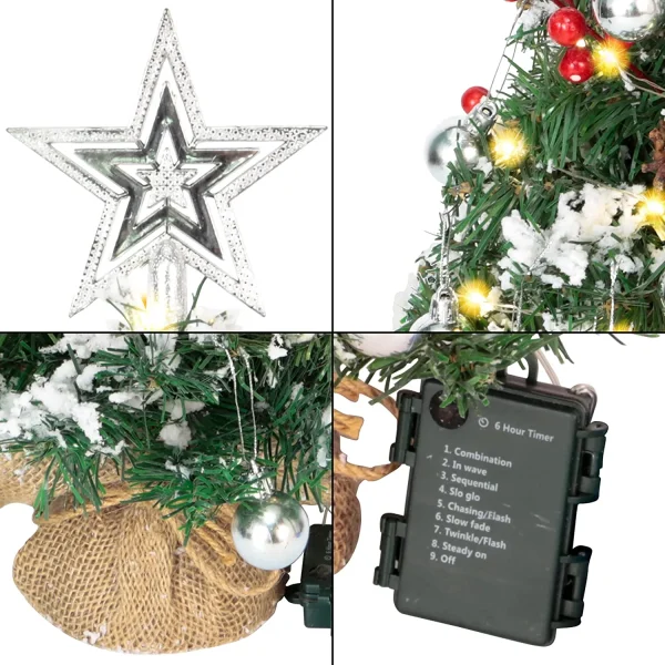 50 LED Prelit Tabletop Christmas Tree With String Lights 24in 3 50 LED Prelit Tabletop Christmas Tree With String Lights 24in - Image 3