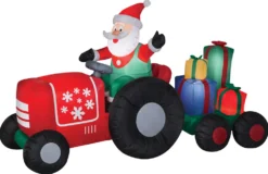 102" Airblown Santa On Tractor With Presents Inflatable Christmas Yard Decor
