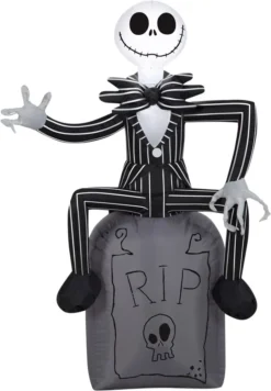 42" Jack Skellington RIP Airblown Inflatable Nightmare Before Christmas Yard