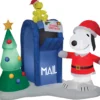 6 Ft Snoopy & Woodstock With Mailbox Airblown Inflatable Peanuts Christmas Yard Decor
