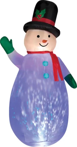 7.5' Airblown Projection Kaleidoscope Snowman Inflatable Christmas Yard Decor