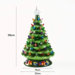 Pre Lit Ceramic Tabletop Christmas Tree 15in -Holiday Decor Store Tabletop Prelit Ceramic Christmas Tree with 70 Multicolor Bulbs 15in 4 result 600x600 1