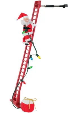 Animated 40" Climbing Santa Claus On Ladder Christmas Decor Decoration