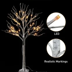 Christmas LED White Birch Tree Decoration 2ft 4ft And 6ft -Holiday Decor Store White Birch Tree Decoration Combo Set 2ft 4ft 6ft 5 600x600 1