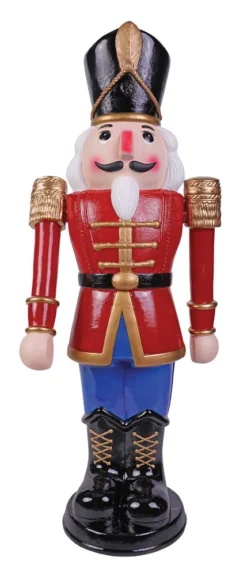 36" Tall Animated Moves Lights Sounds Red/Bu Nutcracker Christmas Decor Decoration Prop