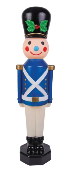 42" Vintage Reproduction Toy Soldier Blue Blow Mold Lights Christmas Decor Decoration Prop