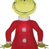 48" Tall Lighted Air Blown Airblown Grinch As Santa Small Inflatable Christmas Dr Seuss Yard Decor Outdoor Decoration