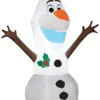 48" Tall Lighted Frozen Olaf Snowman Air Blown Airblown-Standing Olaf-sm- Inflatable Christmas Yard Decor Decoration