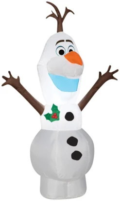 48" Tall Lighted Frozen Olaf Snowman Air Blown Airblown-Standing Olaf-sm- Inflatable Christmas Yard Decor Decoration