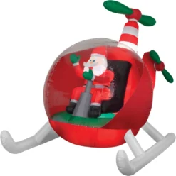 Animated 102" Santa Claus Helicopter Airblown Christmas Yard Decor