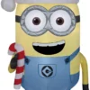 42" Tall Lighted Air Blown Airblown Minion Dave W/ Candy Cane Inflatable Christmas DespicablesYard Decor Outdoor Decoration