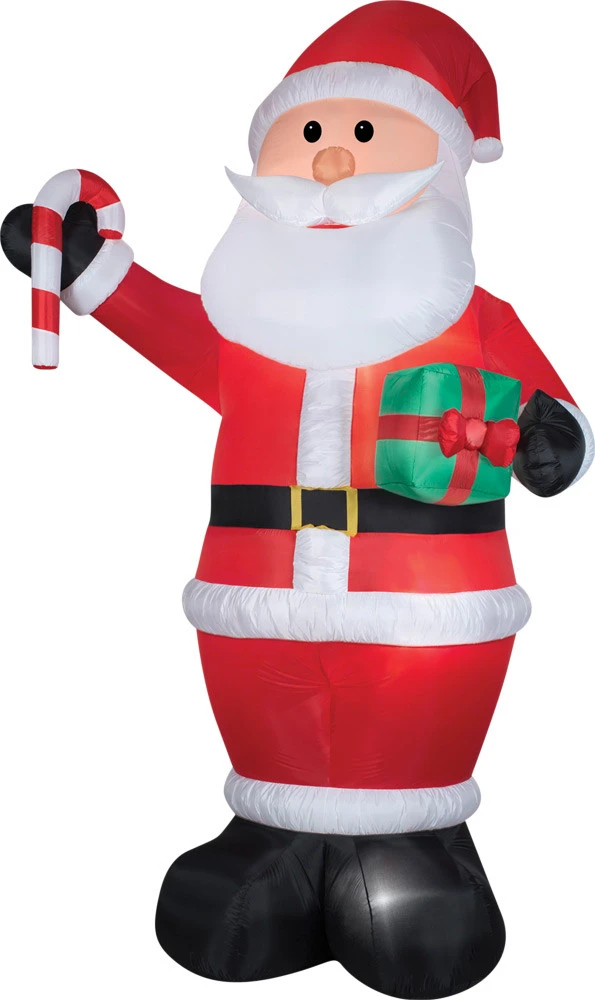 12' Santa Claus Gift Candy Cane Airblown Inflatable Christmas Yard Decor 1 12' Santa Claus Gift Candy Cane Airblown Inflatable Christmas Yard Decor