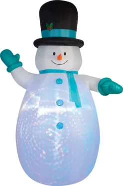 12' Tall Projection Lighted Giant Snowman Air Blown Airblown Inflatable Christmas Yard Decor Decoration
