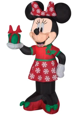 42" Tall Lighted Minnie Mouse Disney W/ Present Air Blown Airblown Inflatable Christmas Yard Decor Decoration