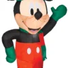 6' Tall Lighted Mickey Mouse Holiday Santa Air Blown Airblown Inflatable Christmas Yard Decor Outdoor Decoration