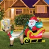6 Ft Santa Claus On Sleigh Airblown Inflatable Christmas Yard Decor