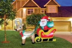 6 Ft Santa Claus On Sleigh Airblown Inflatable Christmas Yard Decor
